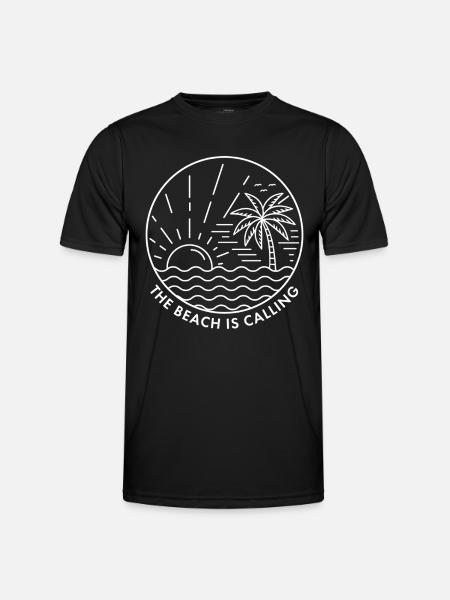 Der Strand ruft - Männer Funktions-T-Shirt - Schwarz