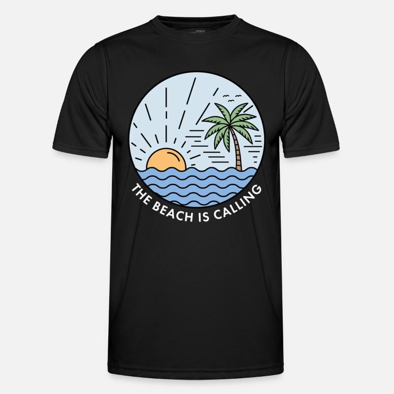 The Beach is Calling - Men's Functional T-Shirt - black