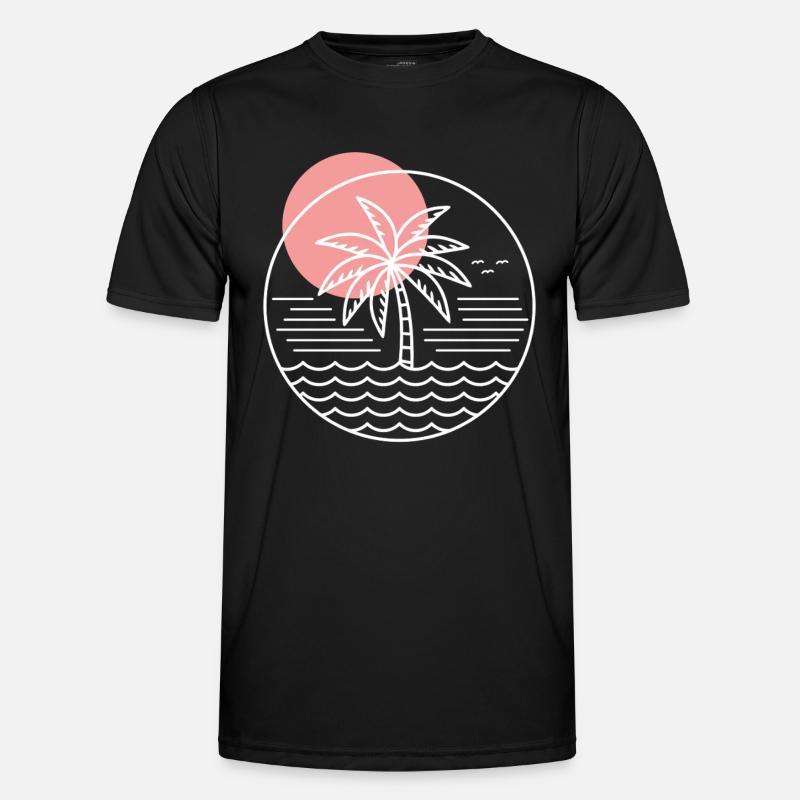 Palm Tree Circle - Men's Functional T-Shirt - black