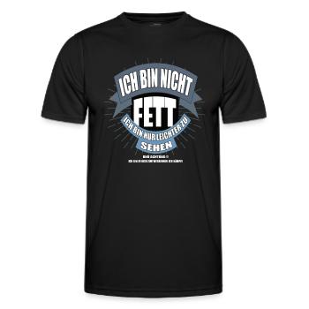 Ich bin nicht fett ich bin nur leichter zu sehen - Männer Funktions-T-Shirt - Schwarz - Vorne - AI Model Male 178 dark (178cm)