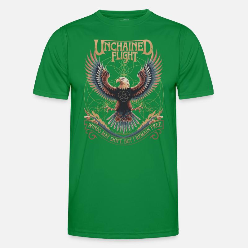 Unchained Flight - Eagle & Sacred Geometry Männer Funktions-T-Shirt