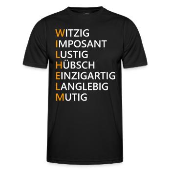 Wilhelm Name Geschenk - Männer Funktions-T-Shirt - Schwarz - Vorne - AI Model Male 178 dark (178cm)