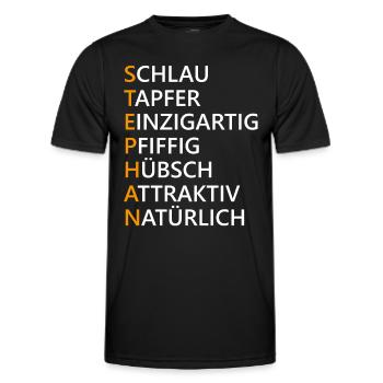 Stephan Name Geschenk - Männer Funktions-T-Shirt - Schwarz - Vorne - AI Model Male 178 dark (178cm)