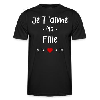 Je t'aime ma Fille - T-shirt sport Homme - noir - Devant - AI Model Male 178 dark (178cm)