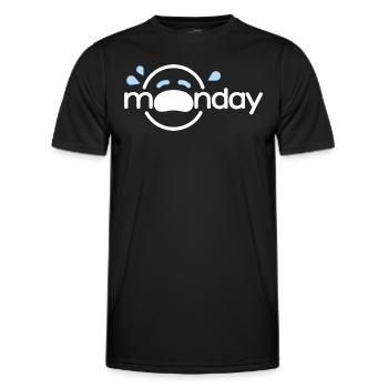 Lundi - Montag - T-shirt sport Homme - noir - Devant - AI Model Male 178 dark (178cm)