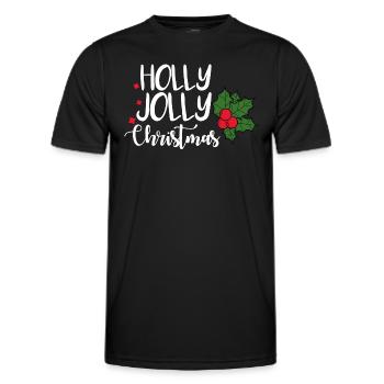 Holly Jolly Weihnachten - Männer Funktions-T-Shirt - Schwarz - Vorne - AI Model Male 178 dark (178cm)