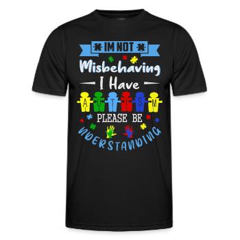 I have autism - Men's Functional T-Shirt - black - Front - AI Model Male 178 dark (178cm)