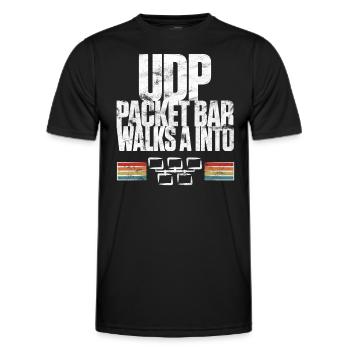 UDP Packet Bar Walks A Into - Männer Funktions-T-Shirt - Schwarz - Vorne - AI Model Male 178 dark (178cm)