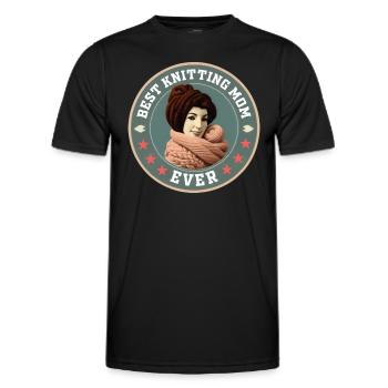 Sewing Knitting Crochet Mama Best Knitting Mom Ever - Men's Functional T-Shirt - black - Front - AI Model Male 178 dark (178cm)