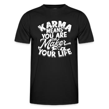 Karma Meditation Fate Gift Idea Gift S - Men's Functional T-Shirt - black - Front - AI Model Male 178 dark (178cm)
