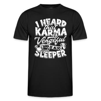 Karma Meditation Fate Gift Idea Gift S - Men's Functional T-Shirt - black - Front - AI Model Male 178 dark (178cm)