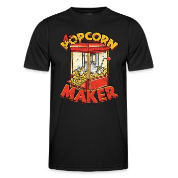 popcorn kino geschenk geschenkidee film mais filma - Männer Funktions-T-Shirt - Schwarz - Vorne - AI Model Male 178 dark (178cm)