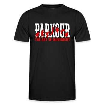 Parkour Freerunning Runner Back Flip Jumping - Men's Functional T-Shirt - black - Front - AI Model Male 178 dark (178cm)