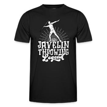 Speer werfen Legende Legend Leichtathletikanwerfer - Männer Funktions-T-Shirt - Schwarz - Vorne - AI Model Male 178 dark (178cm)