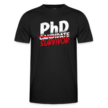 Ph.D. Survivor Doktorand Philosophie PhD - Männer Funktions-T-Shirt - Schwarz - Vorne - AI Model Male 178 dark (178cm)