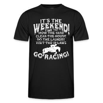 pferderennen pferd reiten pferde reiter geschenk g - Männer Funktions-T-Shirt - Schwarz - Vorne - AI Model Male 178 dark (178cm)