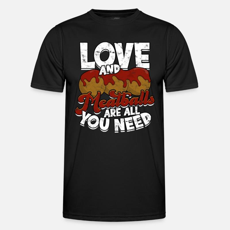 fleischklößchen essen spaghetti geschenk geschenki - Männer Funktions-T-Shirt - Schwarz