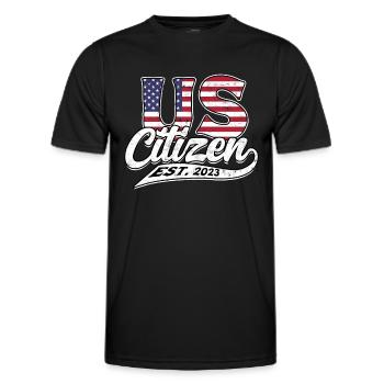 USA America Immigrants US Citizens American FL - Men's Functional T-Shirt - black - Front - AI Model Male 178 dark (178cm)