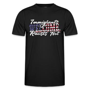USA America Immigrants US Citizens American FL - Men's Functional T-Shirt - black - Front - AI Model Male 178 dark (178cm)