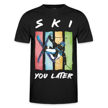 Ski you later -Ski fahren skiing Freestyle Funpark - Männer Funktions-T-Shirt - Schwarz - Vorne - AI Model Male 178 dark (178cm)