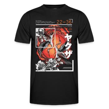 Grue de style japonais - T-shirt sport Homme - noir - Devant - AI Model Male 178 dark (178cm)