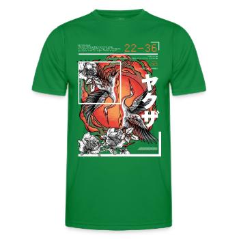 Japanischer Art Style Kranich - Männer Funktions-T-Shirt - Kelly Green - Vorne - AI Model Male 178 dark (178cm)