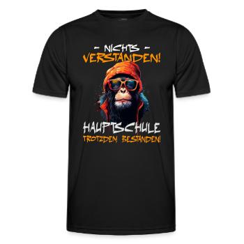 Hauptschule bestanden - Schulabschluss - Männer Funktions-T-Shirt - Schwarz - Vorne - AI Model Male 178 dark (178cm)