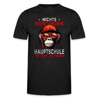 Hauptschule bestanden - Schulabschluss - Männer Funktions-T-Shirt - Schwarz - Vorne - AI Model Male 178 dark (178cm)