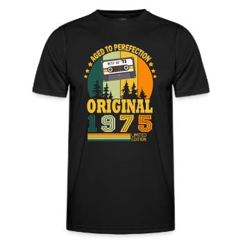 Vintage 1975 Né Vintage Anniversaire Rétro - T-shirt sport Homme - noir - Devant - AI Model Male 178 dark (178cm)