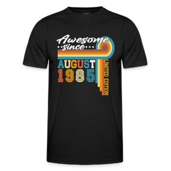 Vintage Agosto 1985 Vintage Retro Compleanno - Maglietta sportiva per uomo - nero - Fronte - AI Model Male 178 dark (178cm)
