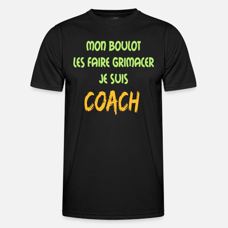 Mon boulot coach 1 - Männer Funktions-T-Shirt - Schwarz
