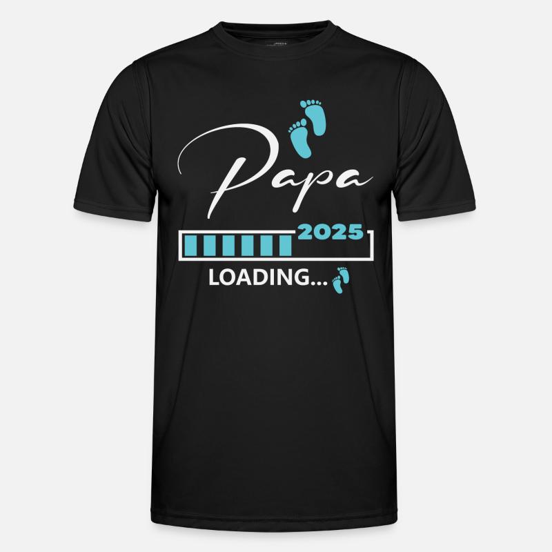 Papa 2025 loading - Männer Funktions-T-Shirt - Schwarz