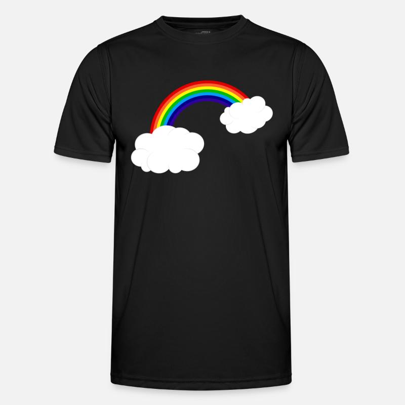 LGBT - rainbow clouds - Men's Functional T-Shirt - black