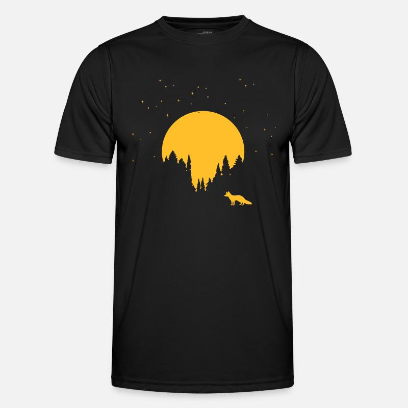 Fuchs und Mond Männer Funktions-T-Shirt