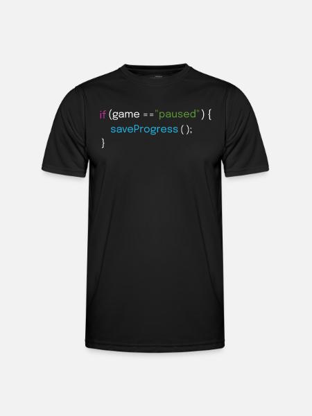 Gaming- und Coding-Design - Männer Funktions-T-Shirt - Schwarz