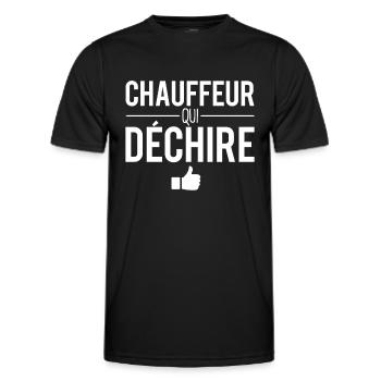 Chauffeur qui déchire meilleur chauffeur humour - T-shirt sport Homme - noir - Devant - AI Model Male 178 dark (178cm)