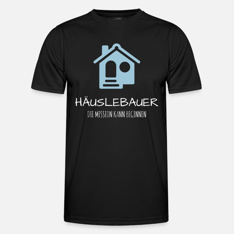 Häuslebauer Haus Bauherr Geschenk Idee - Männer Funktions-T-Shirt - Schwarz