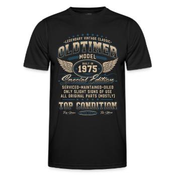 Oldtimer Baujahr 1975 Jahrgang Geburtstag Geschenk - Männer Funktions-T-Shirt - Schwarz - Vorne - AI Model Male 178 dark (178cm)