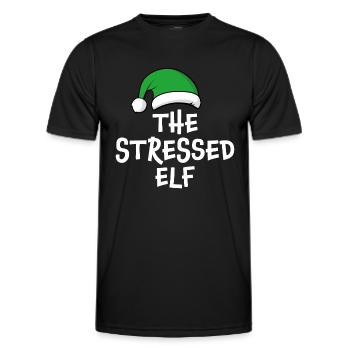 The Stressed Elf - Men's Functional T-Shirt - black - Front - AI Model Male 178 dark (178cm)
