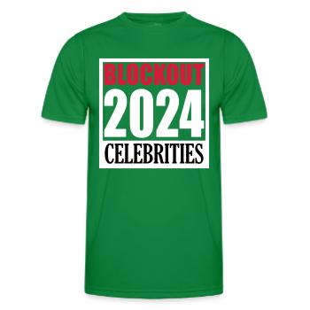 Blockout Celebrities 2024 | Colors can be changed - Men's Functional T-Shirt - kelly green - Front - AI Model Male 178 dark (178cm)