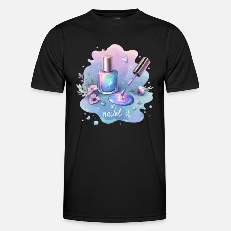 Nailed it Nagellack Nagelstudio - Männer Funktions-T-Shirt - Schwarz