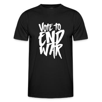Demo wars stop anti war peace pro peace - Men's Functional T-Shirt - black - Front - AI Model Male 178 dark (178cm)