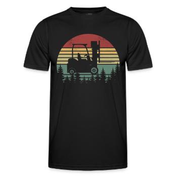 Funny Forklift Driver Art - Forklift Operator - Men's Functional T-Shirt - black - Front - AI Model Male 178 dark (178cm)