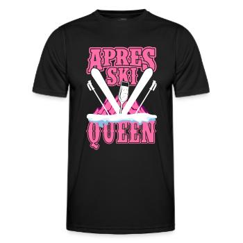 Apres ski queen skier sayings hut fun - Men's Functional T-Shirt - black - Front - AI Model Male 178 dark (178cm)