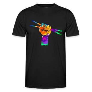 Schlagzeuger Drumsticks Faust Geschenk - Männer Funktions-T-Shirt - Schwarz - Vorne - AI Model Male 178 dark (178cm)