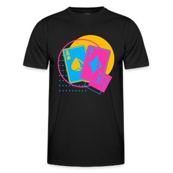 Joueur de Poker Rétro Vintage Poker Texas Holdem - T-shirt sport Homme - noir - Devant - AI Model Male 178 dark (178cm)