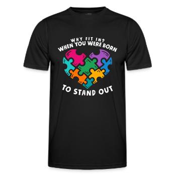 Autismus Autist - Männer Funktions-T-Shirt - Schwarz - Vorne - AI Model Male 178 dark (178cm)