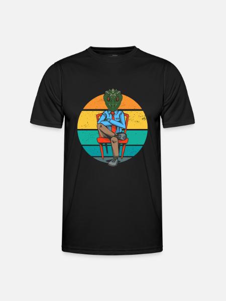 Reptiloid Lizard Man Extraterrestrial Conspiracy - Men's Functional T-Shirt - black