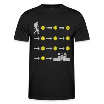 Camino de Santiago Jakobsweg Pilgermuschel Pilger - Männer Funktions-T-Shirt - Schwarz - Vorne - AI Model Male 178 dark (178cm)