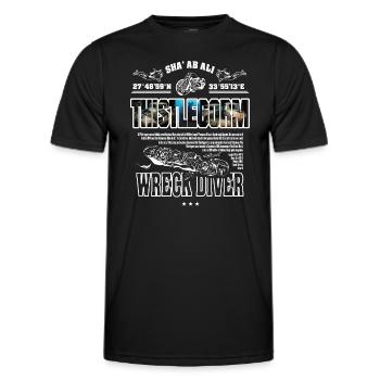 Wreck Thistlegorm Egypt Diving History - Men's Functional T-Shirt - black - Front - AI Model Male 178 dark (178cm)
